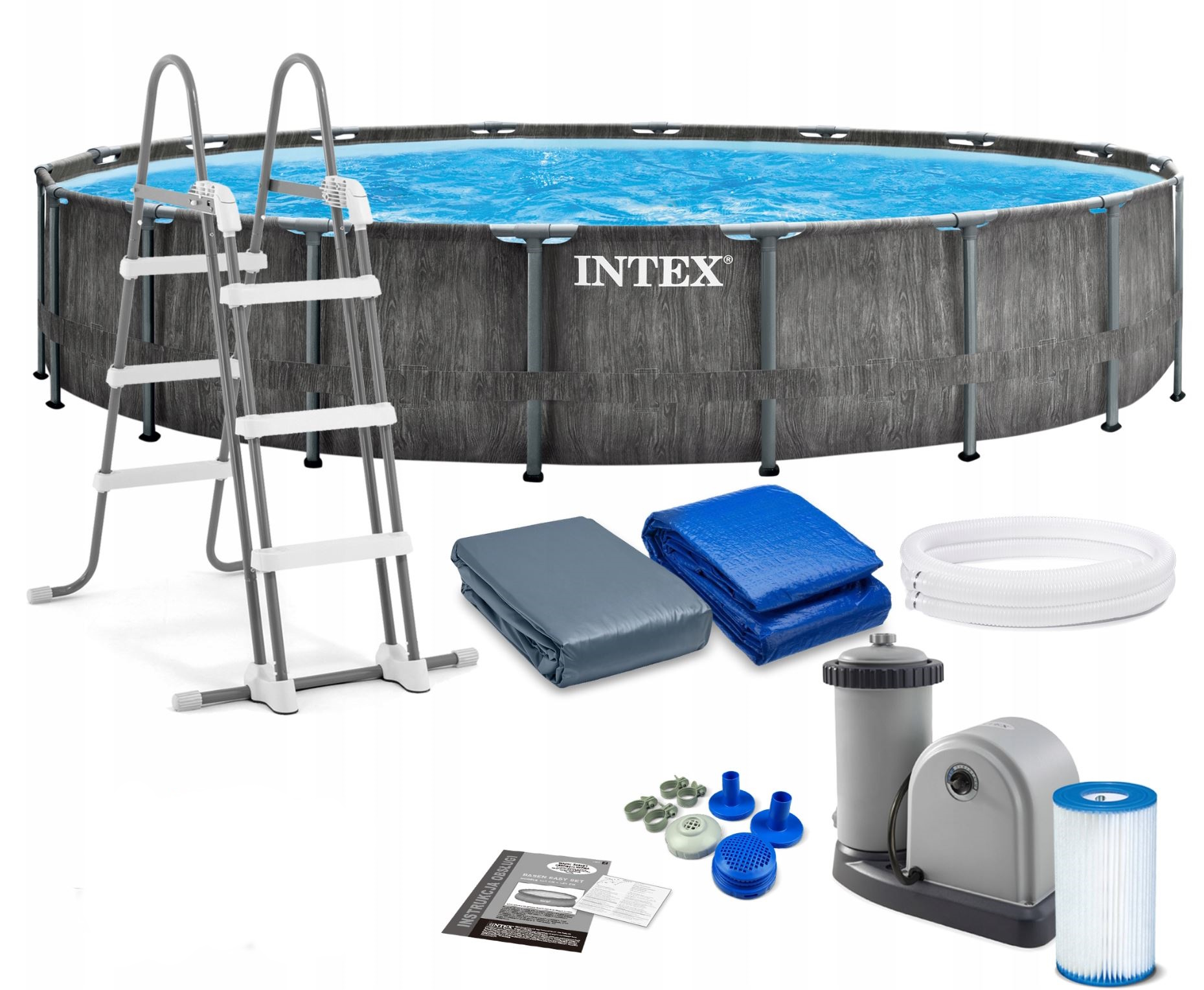 Каркасний басейн 549 x 122 см GreyWood Prism Frame Pool