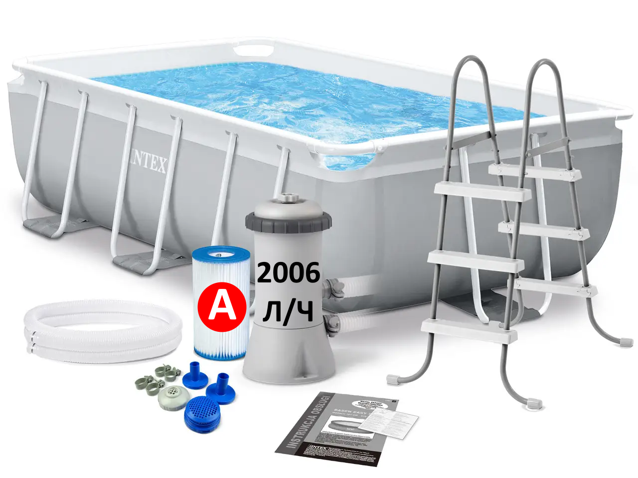 Каркасний басейн 300 x 175 x 80 см Prism Frame Rectangular Pool