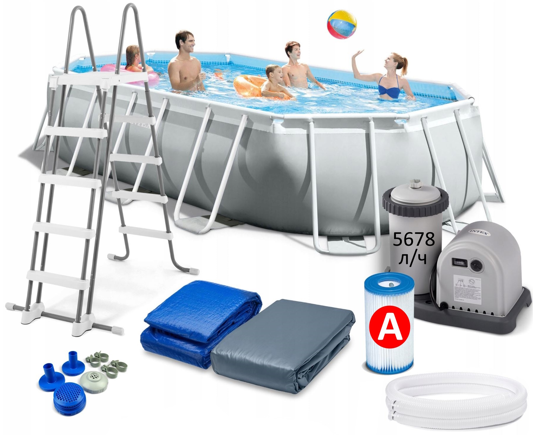 Каркасний басейн 503 x 274 x 122 см Prism Frame Oval Pool