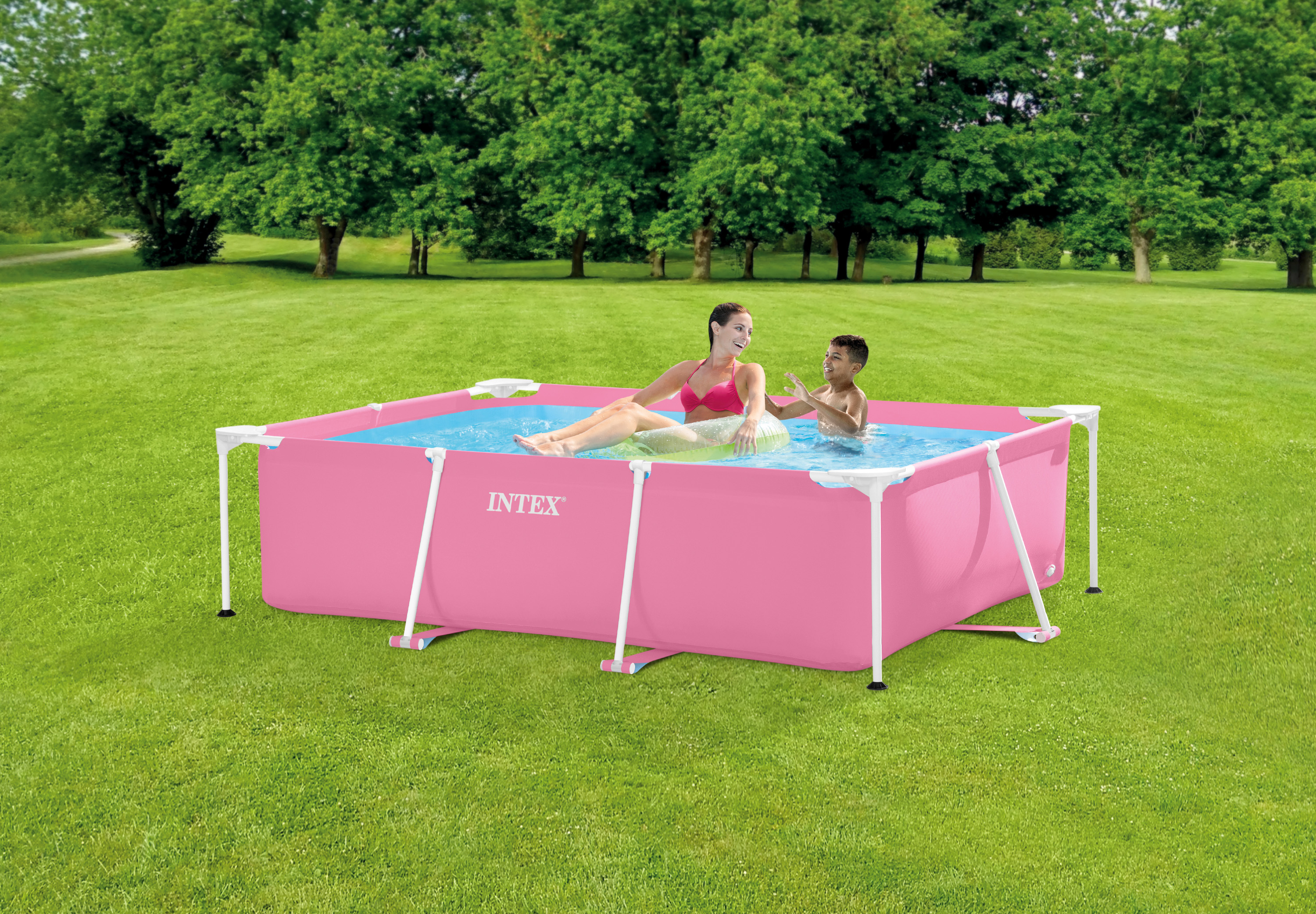 Каркасний басейн 220 x 150 x 60 см PINK RECTANGULAR FRAME POOL