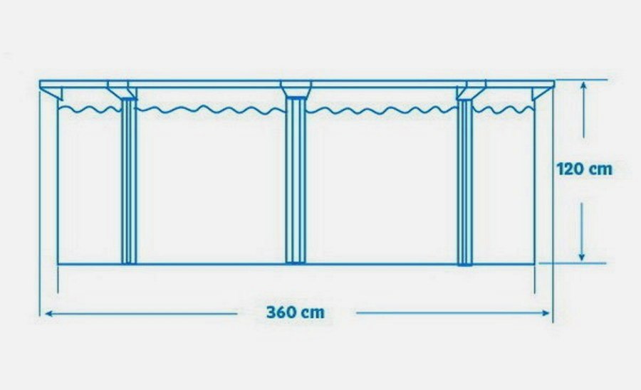 Каркасний басейн 360 x 120 см Steel Wall-Hydrium
